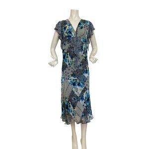 Vintage J.B.S Women's Fairy Midi Dress Size 20 Plus Size Flutter Sleeve Whimsy